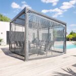 Veltro Serisi Antrasit – Bioklimatik Pergola (Perdeli)